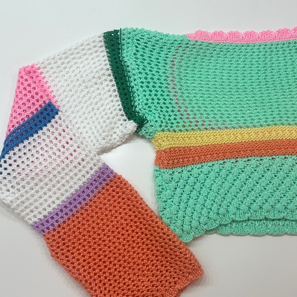 Colorful Crochet Knit Sweater - Picture 5 of 6